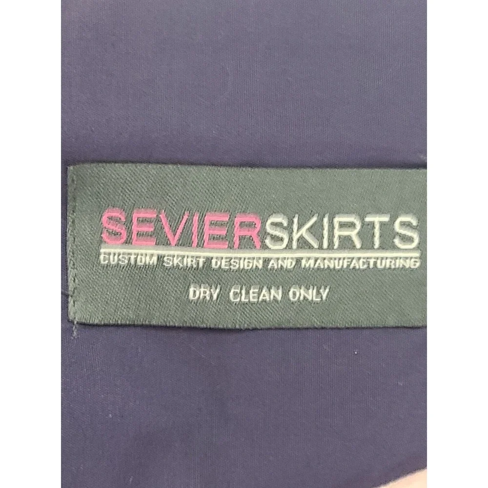 Sevier Skirts Women's (M?) Blue Embroidery Purple Floral Custom Made Short Skirt